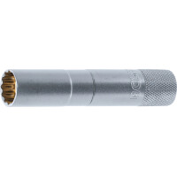 BGS 2446 Zündkerzen-Einsatz mit Magnet, Zwölfkant, lang | Antrieb Innenvierkant 10 mm (3/8") | SW 14 mm