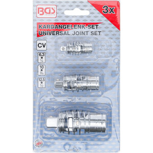 BGS 252 Kardangelenk-Satz | mit Feder | 6,3 mm (1/4") / 10 mm (3/8") / 12,5 mm (1/2") | 3-tlg.