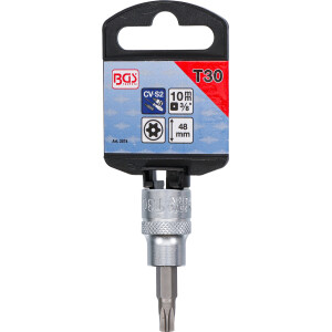 BGS 2574 Bit-Einsatz | Antrieb Innenvierkant 10 mm (3/8") | T-Profil (für Torx) mit Bohrung T30