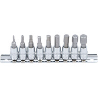 BGS 2749 Bit-Einsatz-Satz | Antriebe Innenvierkant 6,3 mm (1/4") | Innensechskant 3/32" - 3/8" | Zollgrößen | 9-tlg.