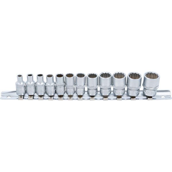BGS 2755 Steckschlüssel-Einsatz-Satz Zwölfkant | Antrieb Innenvierkant 6,3 mm (1/4") | Zollgrößen | 12-tlg.
