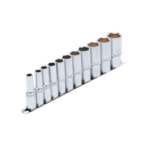 BGS 2756 Steckschlüssel-Einsatz-Satz Sechskant, tief | Antrieb Innenvierkant 10 mm (3/8") | Zollgrößen | 11-tlg.