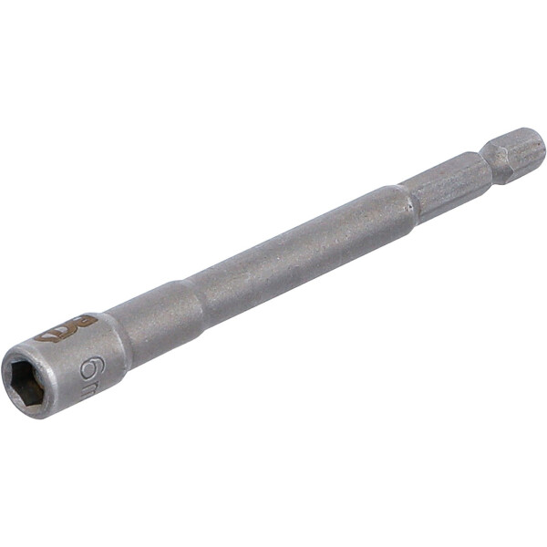 BGS 2762 Steckschlüssel-Einsatz Sechskant, extra lang | für Bohrmaschinen | Antrieb Außensechskant 6,3 mm (1/4") | SW 6 mm