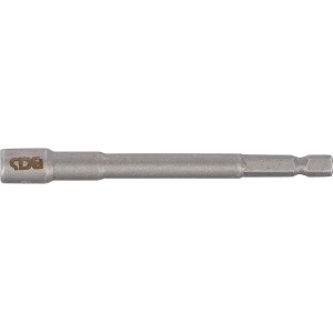 BGS 2762 Steckschlüssel-Einsatz Sechskant, extra lang | für Bohrmaschinen | Antrieb Außensechskant 6,3 mm (1/4") | SW 6 mm
