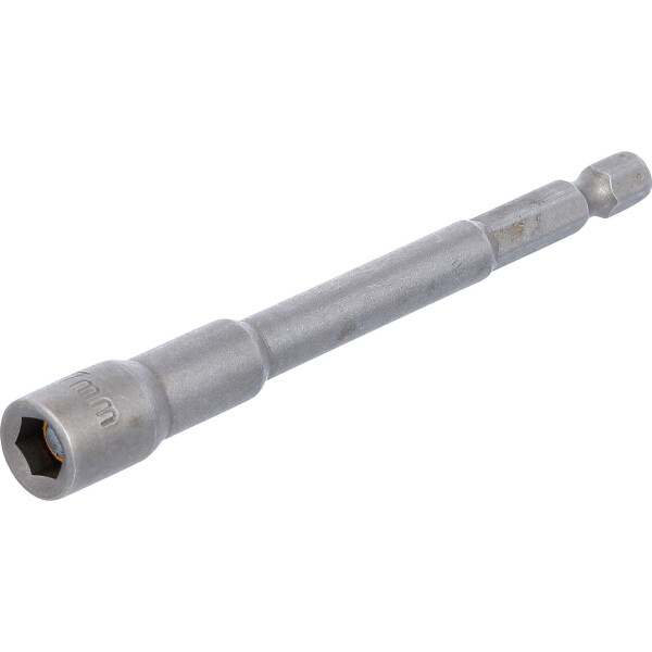 BGS 2763 Steckschlüssel-Einsatz Sechskant, extra lang | für Bohrmaschinen | Antrieb Außensechskant 6,3 mm (1/4") | SW 7 mm