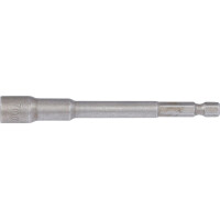 BGS 2763 Steckschlüssel-Einsatz Sechskant, extra lang | für Bohrmaschinen | Antrieb Außensechskant 6,3 mm (1/4") | SW 7 mm