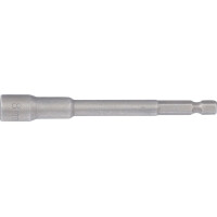BGS 2764 Steckschlüssel-Einsatz Sechskant, extra lang | für Bohrmaschinen | Antrieb Außensechskant 6,3 mm (1/4") | SW 8 mm