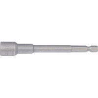 BGS 2766 Steckschlüssel-Einsatz Sechskant, extra lang | für Bohrmaschinen | Antrieb Außensechskant 6,3 mm (1/4") | SW 10 mm