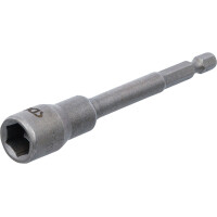 BGS 2767 Steckschlüssel-Einsatz Sechskant, extra lang | für Bohrmaschinen | Antrieb Außensechskant 6,3 mm (1/4") | SW 11 mm