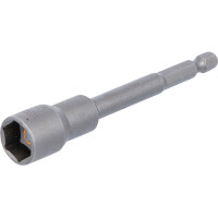 BGS 2769 Steckschlüssel-Einsatz Sechskant, extra lang | für Bohrmaschinen | Antrieb Außensechskant 6,3 mm (1/4") | SW 13 mm