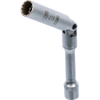 BGS 2987 Zündkerzen-Gelenkeinsatz Zwölfkant, extra lang | Antrieb Innenvierkant 10 mm (3/8") | SW 14 mm