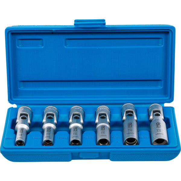 BGS 2990 Universal Glühkerzen-Gelenkschlüssel-Satz, Sechskant | Antrieb Innenvierkant 10 mm (3/8") | SW 8 - 16 mm | 6-tlg.