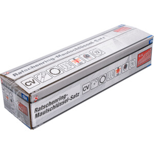 BGS Diy 30012 Ratschenring-Maulschlüssel-Satz | flexible Köpfe | SW 8 - 32 mm | 13-tlg.