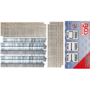 BGS 3010-1 Klammer-, Bolzen und Nagel-Sortiment | 600-tlg.