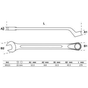 BGS 30121 Maul-Ringschlüssel, gekröpft | SW 21 mm