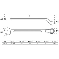 BGS 30121 Maul-Ringschlüssel, gekröpft | SW 21 mm
