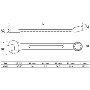 BGS 30199 Maul-Ringschlüssel | SW 15/16"