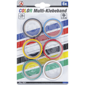 BGS Diy 3024 COLOR Multi-Klebeband Set | 19 x 3,5 m | 6-tlg.