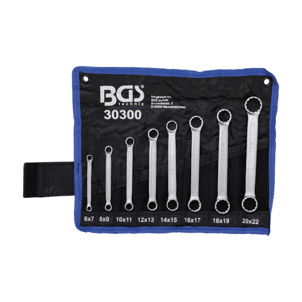 BGS 30300 Doppel-Ringschlüssel-Satz | extra flach | SW 6 - 22 mm | 8-tlg.