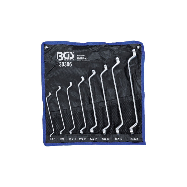BGS 30306 Doppel-Ringschlüssel-Satz | tief gekröpft | SW 6 x 7 - 20 x 22 mm | 8-tlg.