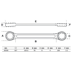 BGS 30330 Doppel-Ringschlüssel | extra flach | SW 6...