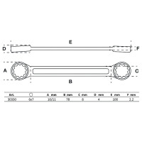 BGS 30330 Doppel-Ringschlüssel | extra flach | SW 6 x 7 mm