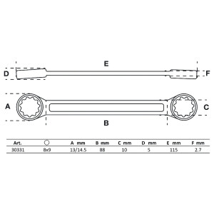 BGS 30331 Doppel-Ringschlüssel | extra flach | SW 8...