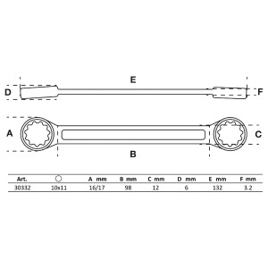 BGS 30332 Doppel-Ringschlüssel | extra flach | SW 10...