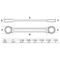 BGS 30334 Doppel-Ringschlüssel | extra flach | SW 14 x 15 mm