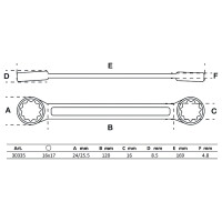 BGS 30335 Doppel-Ringschlüssel | extra flach | SW 16 x 17 mm