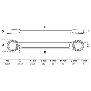 BGS 30336 Doppel-Ringschlüssel | extra flach | SW 18...