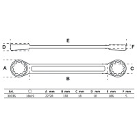 BGS 30336 Doppel-Ringschlüssel | extra flach | SW 18 x 19 mm