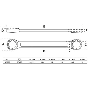 BGS 30337 Doppel-Ringschlüssel | extra flach | SW 20...