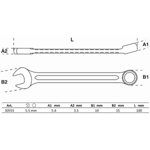BGS 30555 Maul-Ringschlüssel | SW 5,5 mm