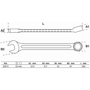 BGS 30572 Maul-Ringschlüssel | SW 22 mm