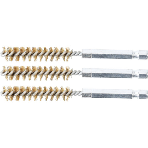 BGS 3078-10-M Messingbürste | 10 mm | Antrieb Außensechskant 6,3 mm (1/4") | 3-tlg.