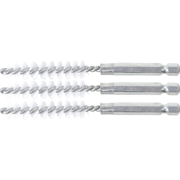 BGS 3078-10-N Nylonbürste | 10 mm | Antrieb Außensechskant 6,3 mm (1/4") | 3-tlg.