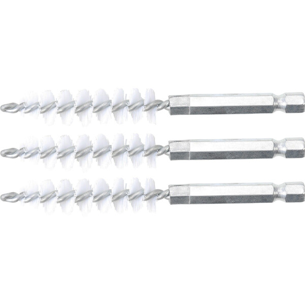 BGS 3078-12-N Nylonbürste | 12 mm | Antrieb Außensechskant 6,3 mm (1/4") | 3-tlg.