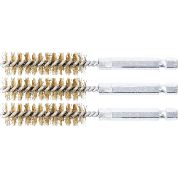 BGS 3078-13-M Messingbürste | 13 mm | Antrieb Außensechskant 6,3 mm (1/4") | 3-tlg.