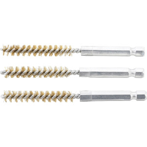 BGS 3078-8-M Messingbürste | 8 mm | Antrieb Außensechskant 6,3 mm (1/4") | 3-tlg.