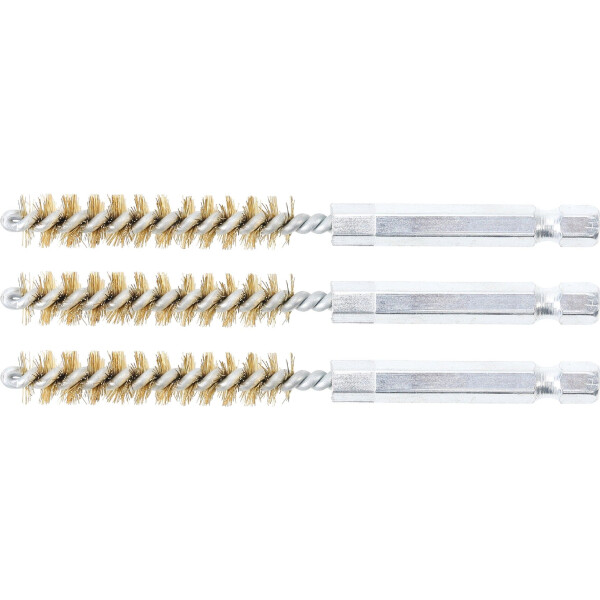 BGS 3078-9-M Messingbürste | 9 mm | Antrieb Außensechskant 6,3 mm (1/4") | 3-tlg.