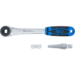 BGS 314 Durchsteckknarre mit Adapter und Stufenschlüssel | Abtrieb Innenvierkant 12,5 mm (1/2")