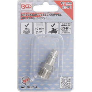BGS 3222-4 Druckluft-Stecknippel | 10 mm (3/8")...