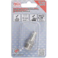 BGS 3222-4 Druckluft-Stecknippel | 10 mm (3/8") Außengewinde