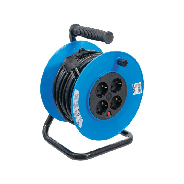 BGS 3361 Kabeltrommel | 25 m | 3 x 1,5 mm² | 4 Steckdosen | IP 20 | 3000 W
