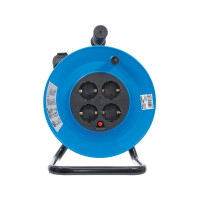 BGS 3361 Kabeltrommel | 25 m | 3 x 1,5 mm² | 4 Steckdosen | IP 20 | 3000 W