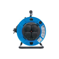 BGS 3375 Kabeltrommel | 25 m | 3 x 1,5 mm² | 4 Steckdosen mit Verschlusskappe | IP 44 | 3500 W