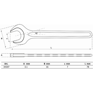 BGS 34207 Einmaulschlüssel | DIN 894 | SW 7 mm