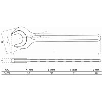 BGS 34207 Einmaulschlüssel | DIN 894 | SW 7 mm