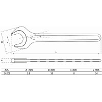 BGS 34208 Einmaulschlüssel | DIN 894 | SW 8 mm